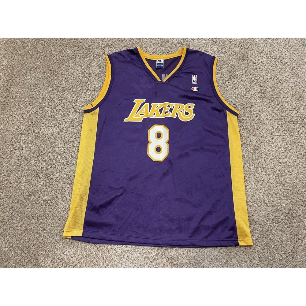 Rare Kobe Bryant Los Angeles Lakers #8 NBA Champion VTG 90s Jersey Mens L - Picture 1 of 5